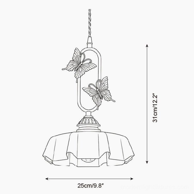 Wide lotus bowl pendant light technical specification, 31cm height 25cm white jade shade dimensions