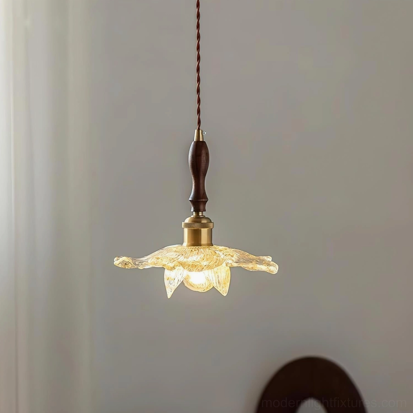Handcrafted lotus pendant lamp showcasing petal detail and artisanal resin craftsmanship