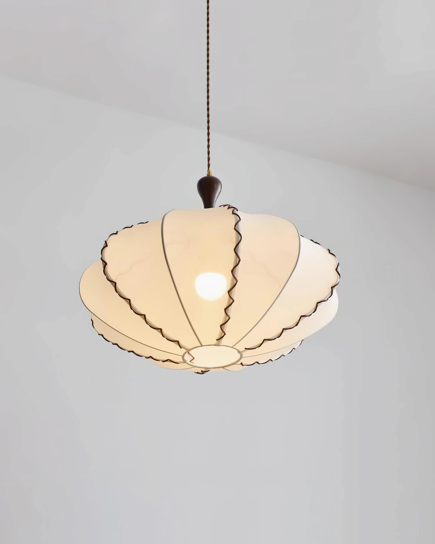 Lucian scalloped pendant lamp full fixture view displaying vintage-inspired design and proportions