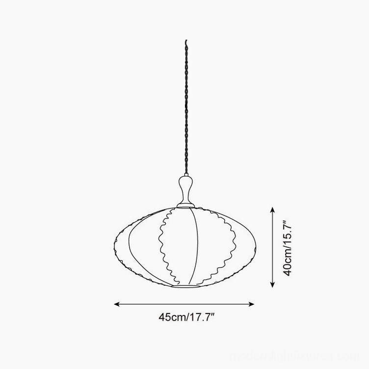 Lucian pendant light technical specification drawing with dimensions 45cm diameter and 40cm height