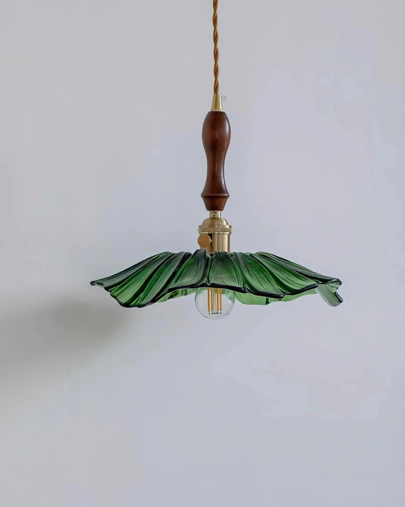 Lucira pendant lamp contemporary installation, diffused light effect, modern home interior
