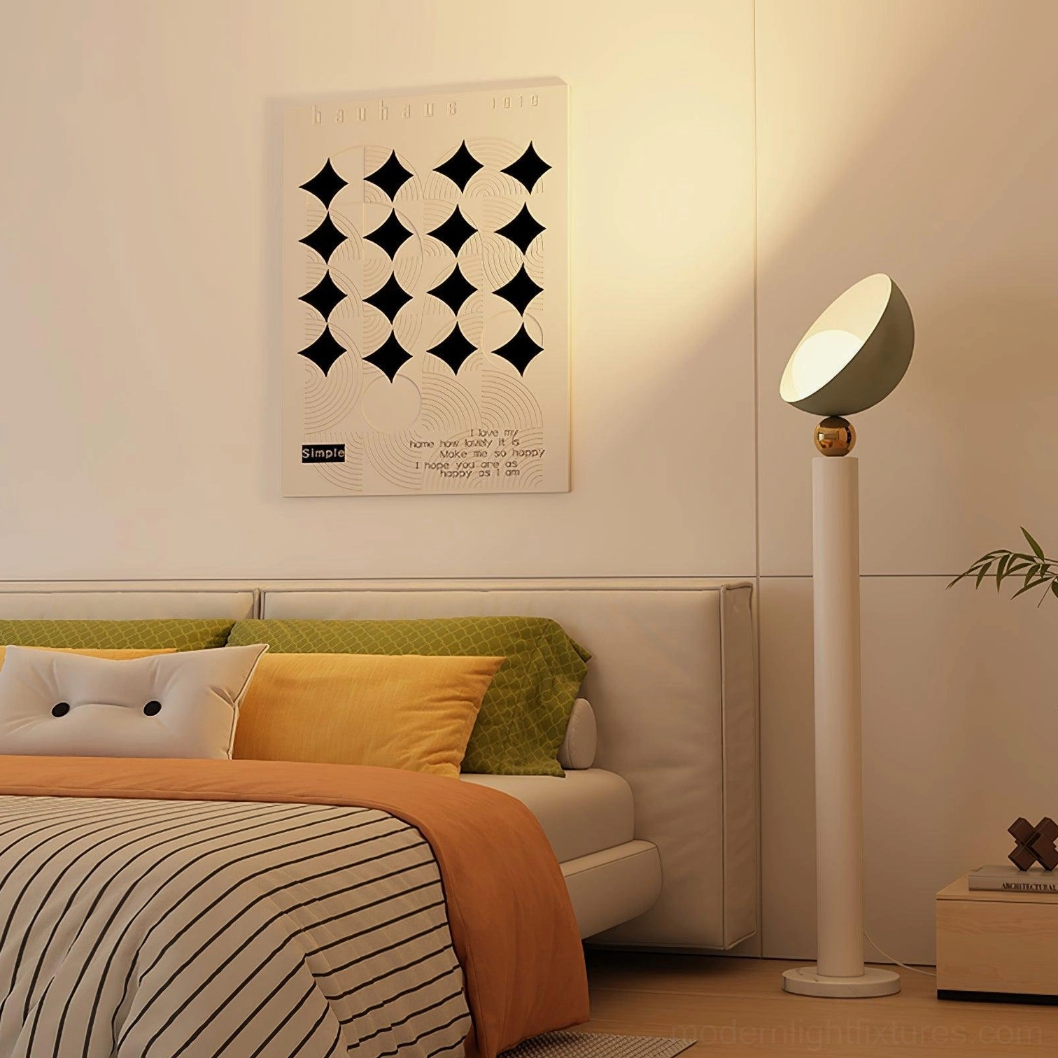 Lulu floor lamp contemporary minimalist style ambient lighting in modern home interior setting