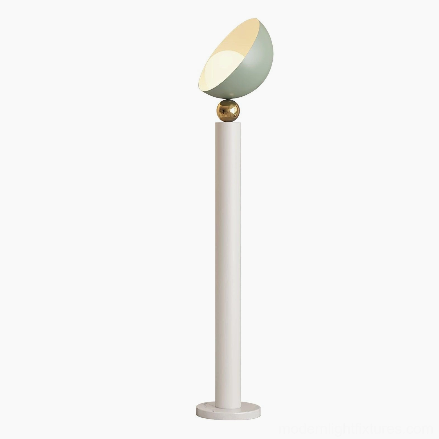 White and mint green Lulu floor lamp color variant half-sphere shade modern fixture