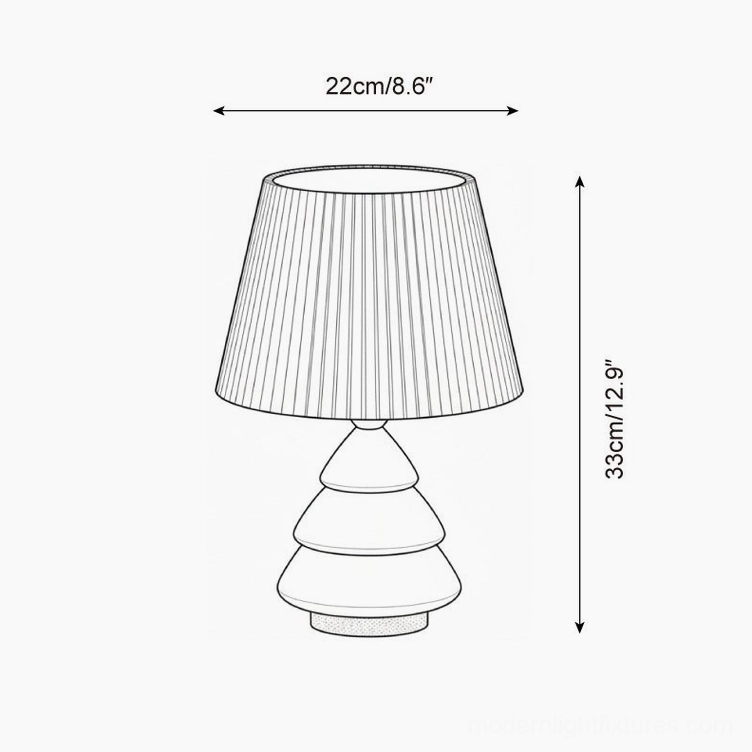 Luma Globe table lamp dimension technical drawing showing 22cm width and 33cm height specifications