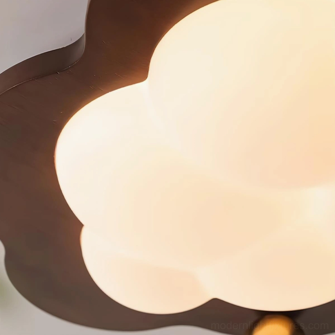 Lumi cloud ceiling light fixture demonstration in bedroom ambiance setting