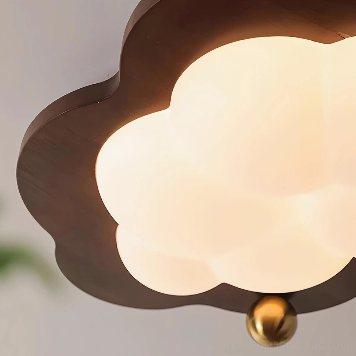 Scandinavian modern cloud ceiling light fixture in minimalist interior space