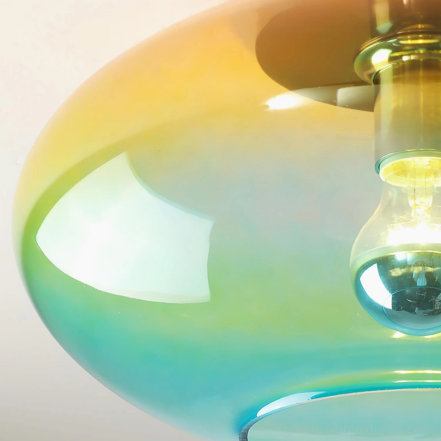 Lumia gradient ceiling light white glass variant with chromatic ombré effect and contemporary minimalist aesthetic