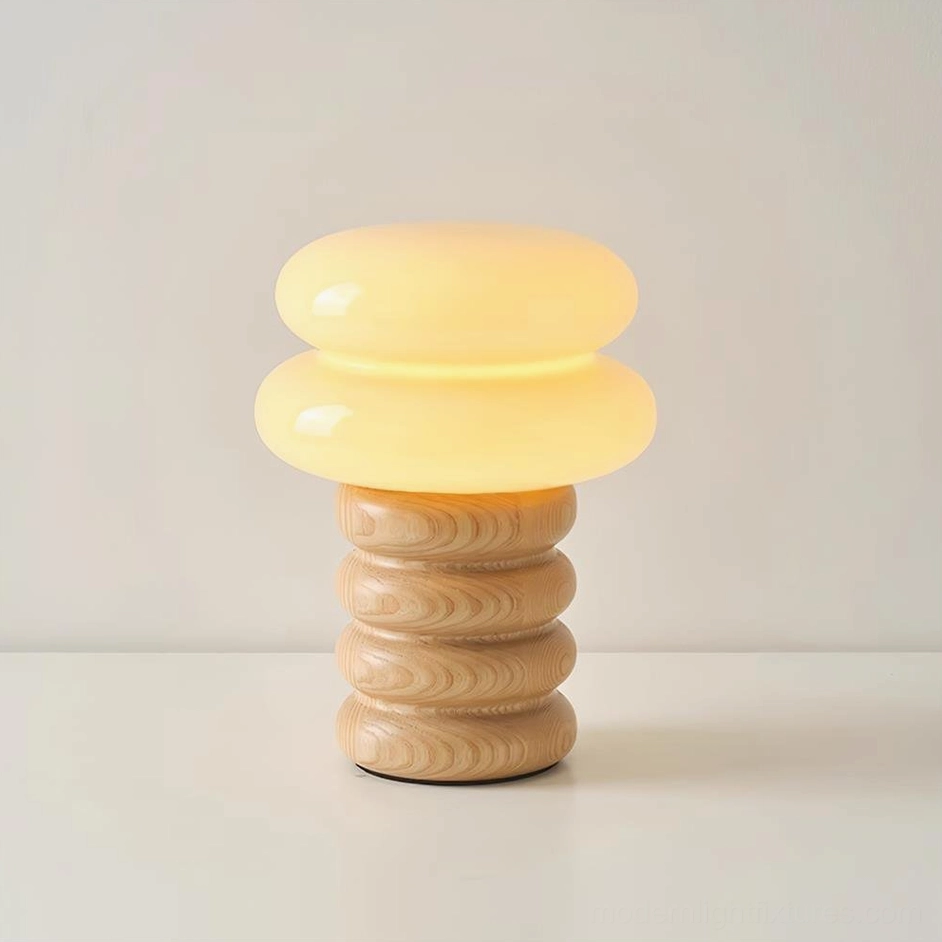 Lumina ash wood table lamp front view standard product image natural wood color