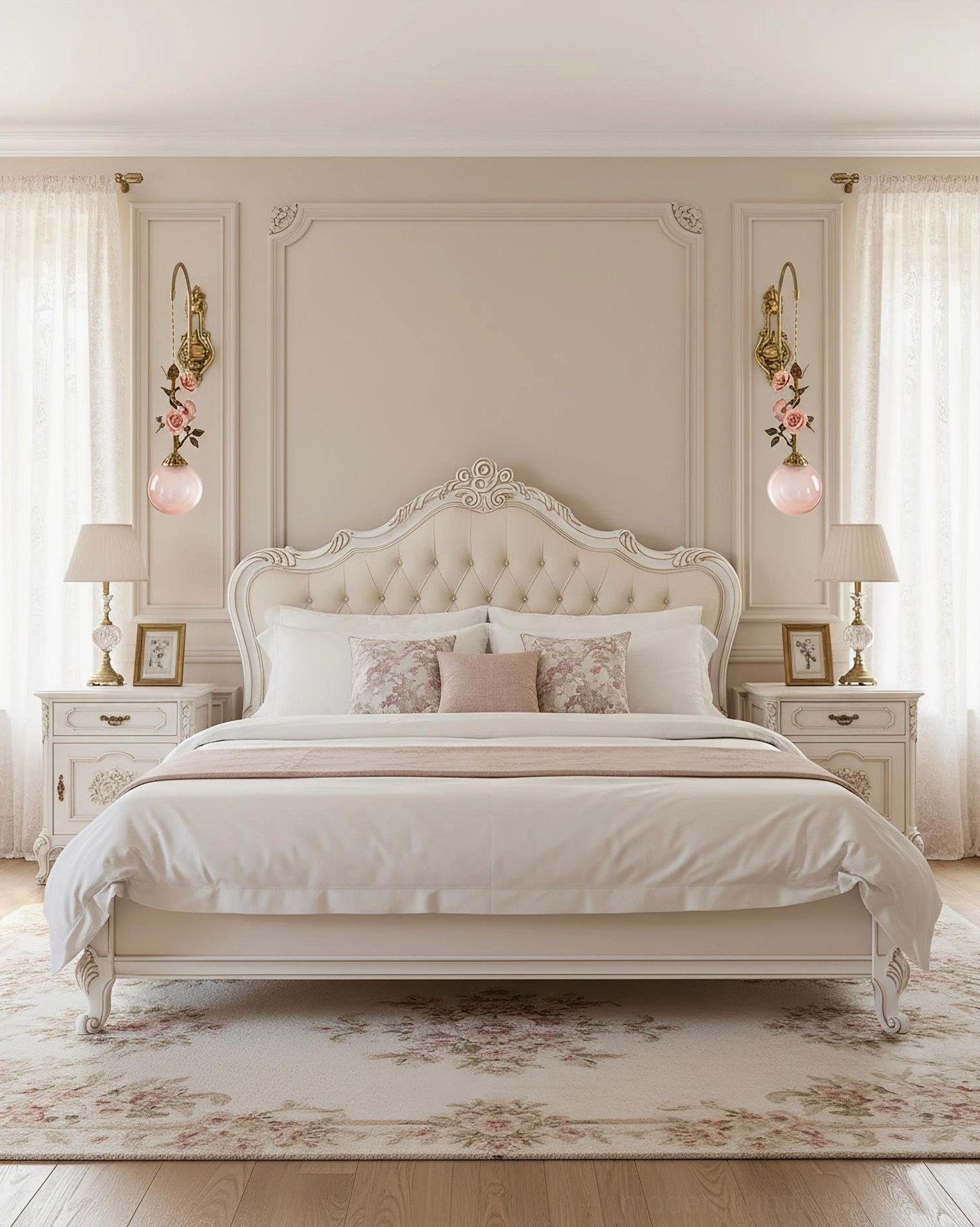 Lunafleur vintage wall lamp pair creating symmetrical lighting in formal room setting