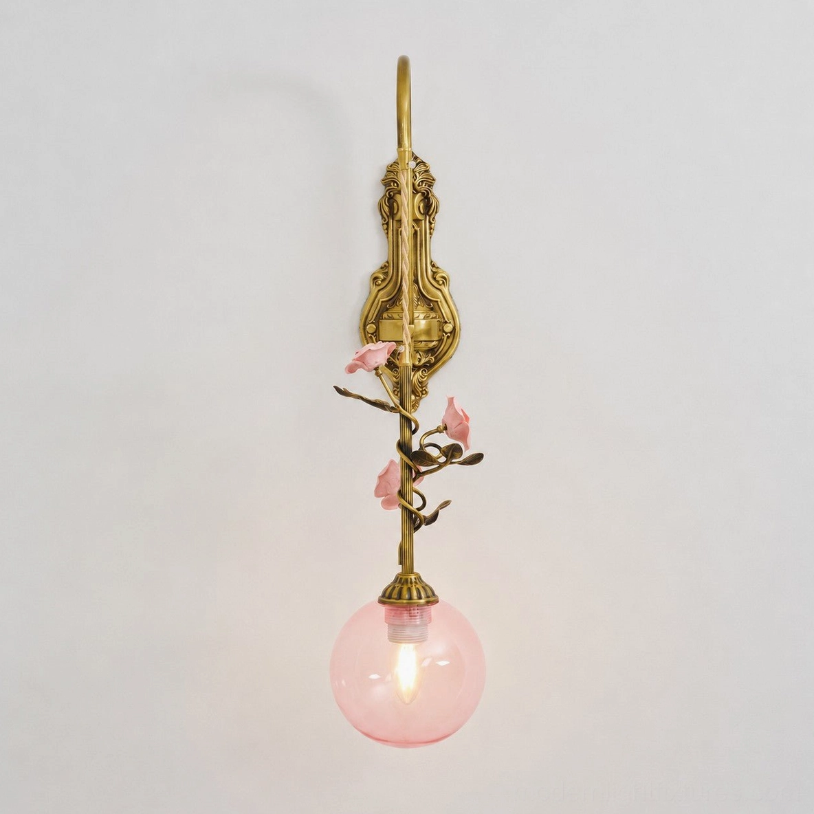Lunafleur wall sconce mounted on accent wall in living room creating focal point interest