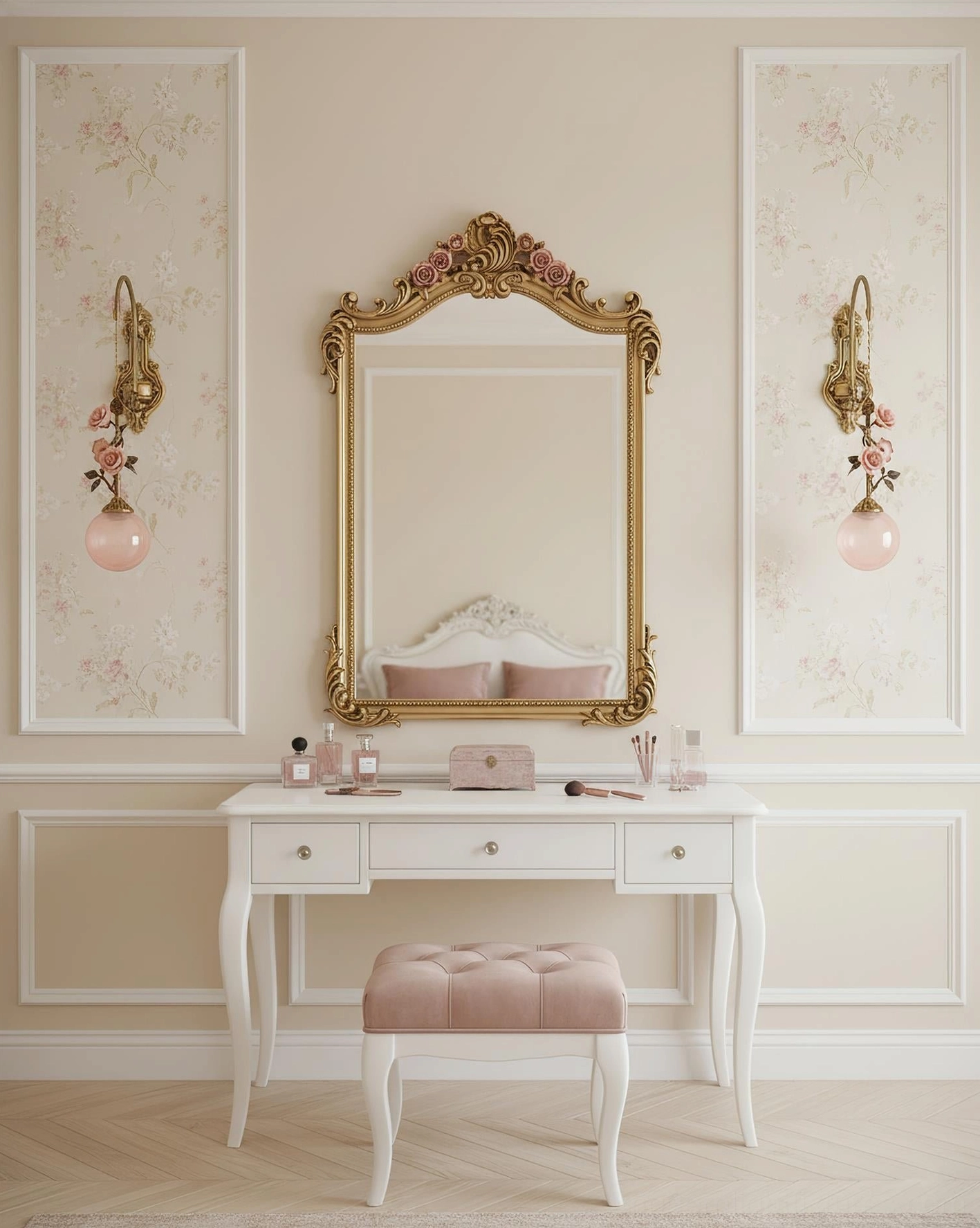 Lunafleur wall sconce mounted in corner showing room integration and atmospheric lighting effect