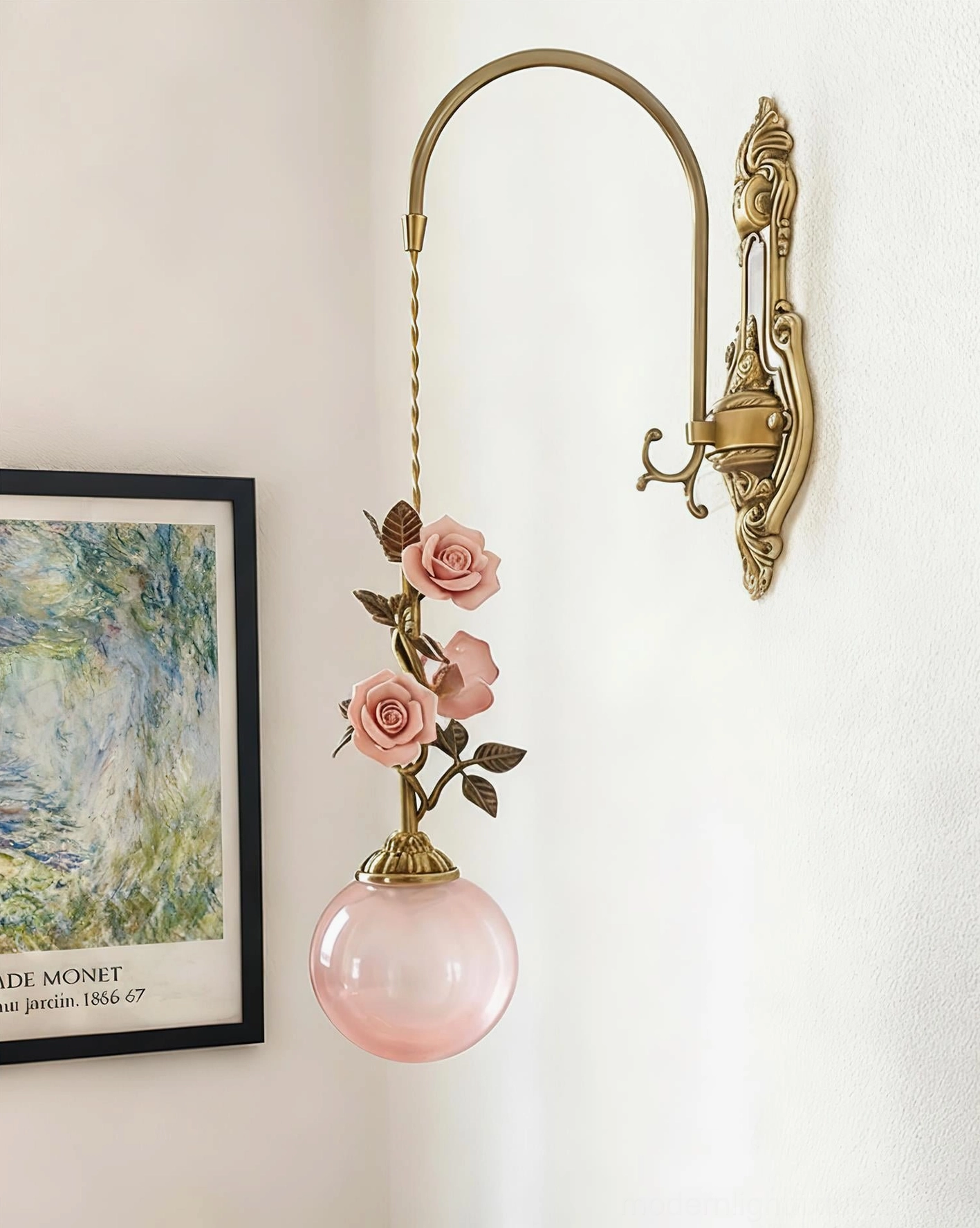 Lunafleur brass wall sconce demonstrating dimmer compatibility with adjustable light levels