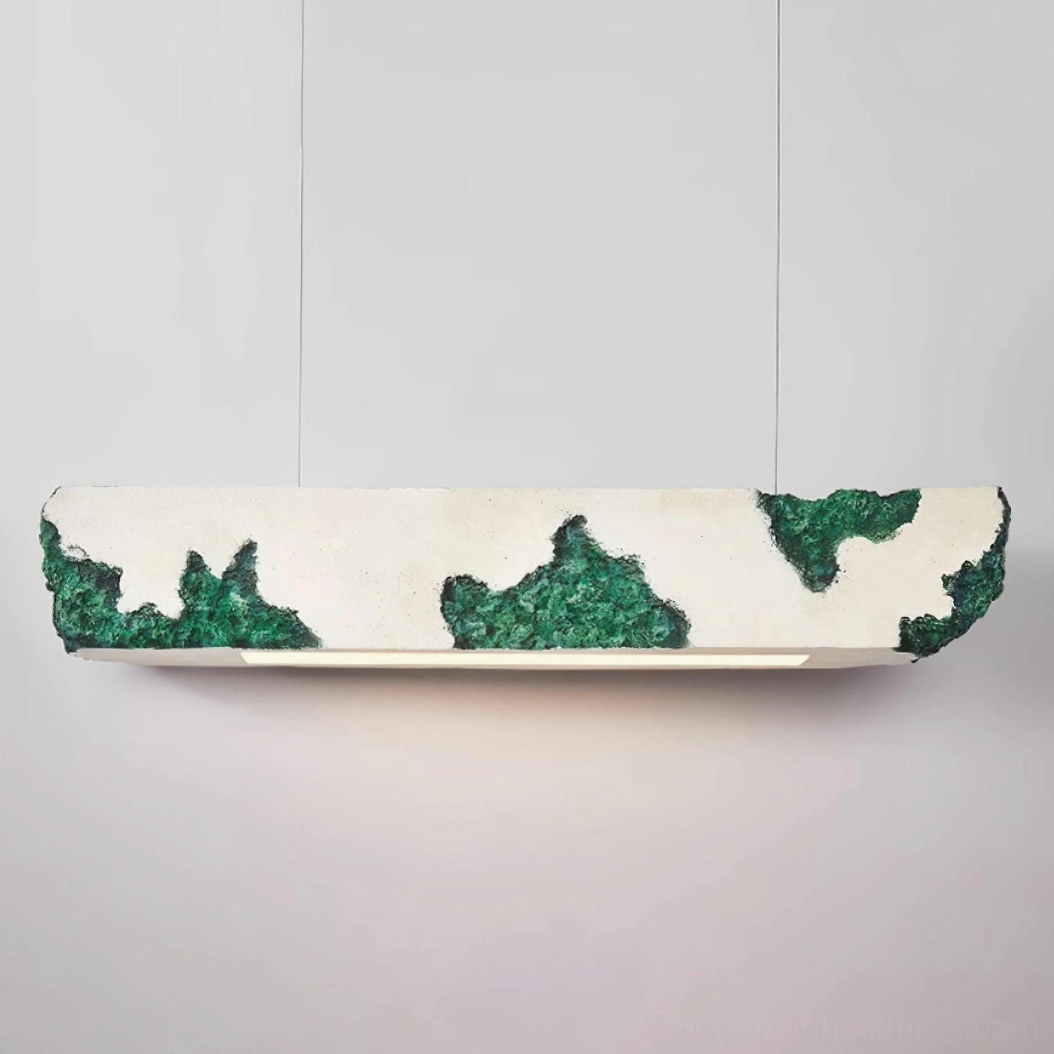 Model A Lunar Gleam green pendant light - color option contemporary ceiling fixture