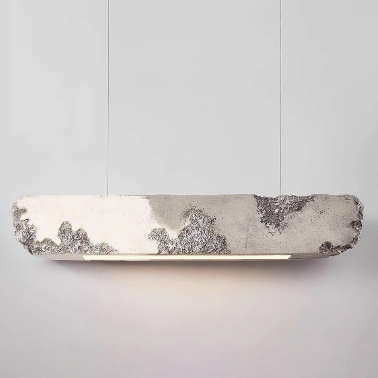 Model A Lunar Gleam grey pendant lamp - neutral finish sculptural moon-inspired design