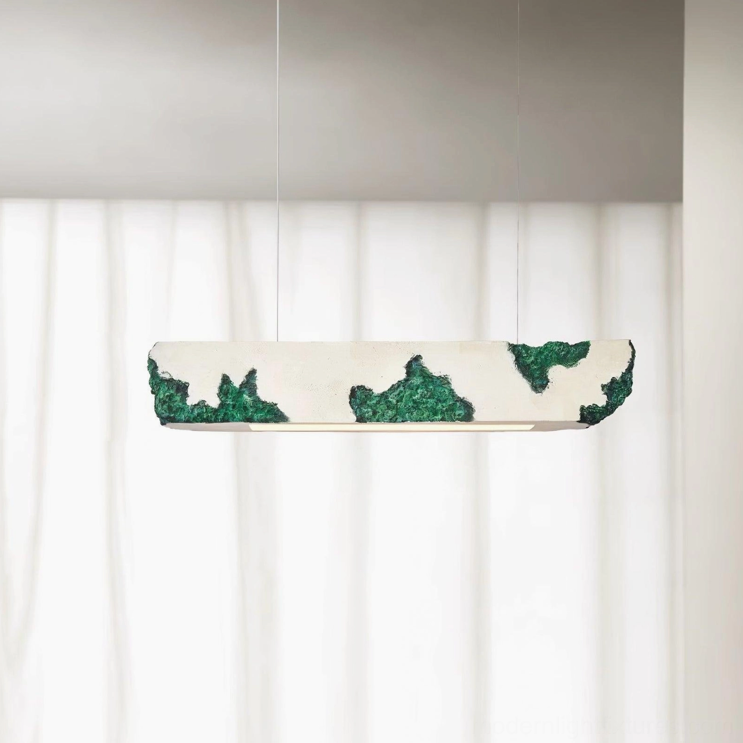Contemporary linear pendant lamp Lunar Gleam - bedroom ceiling lighting modern minimalist aesthetic
