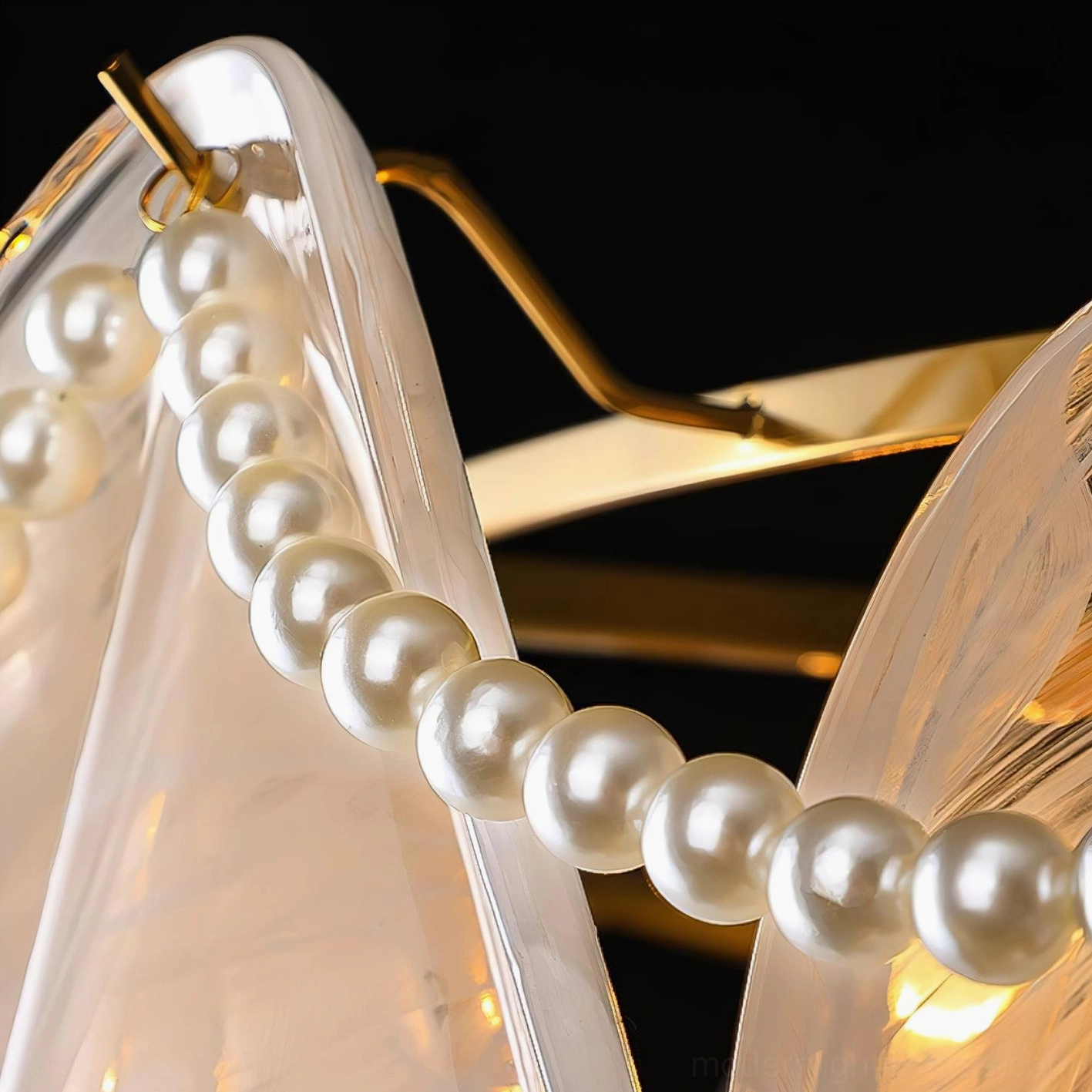 Lunaria petal chandelier commercial application in luxury boutique hotel dining area with professional ambiance