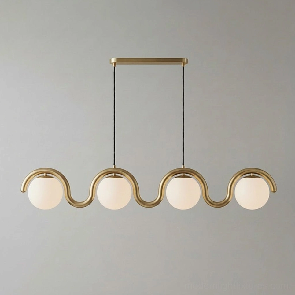 Linear wave pendant lamp timeless contemporary design suitable for luxury interiors