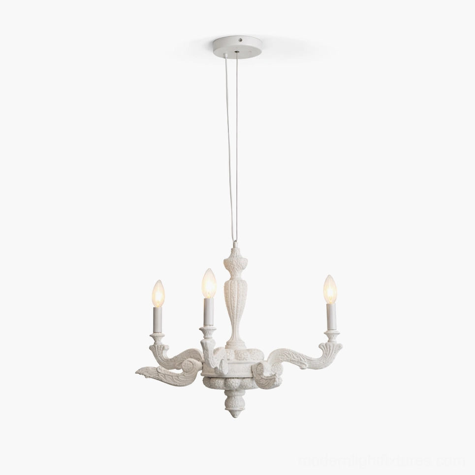 Lvoria modern candelabra chandelier with elegant carved detailing and refined contemporary aesthetic