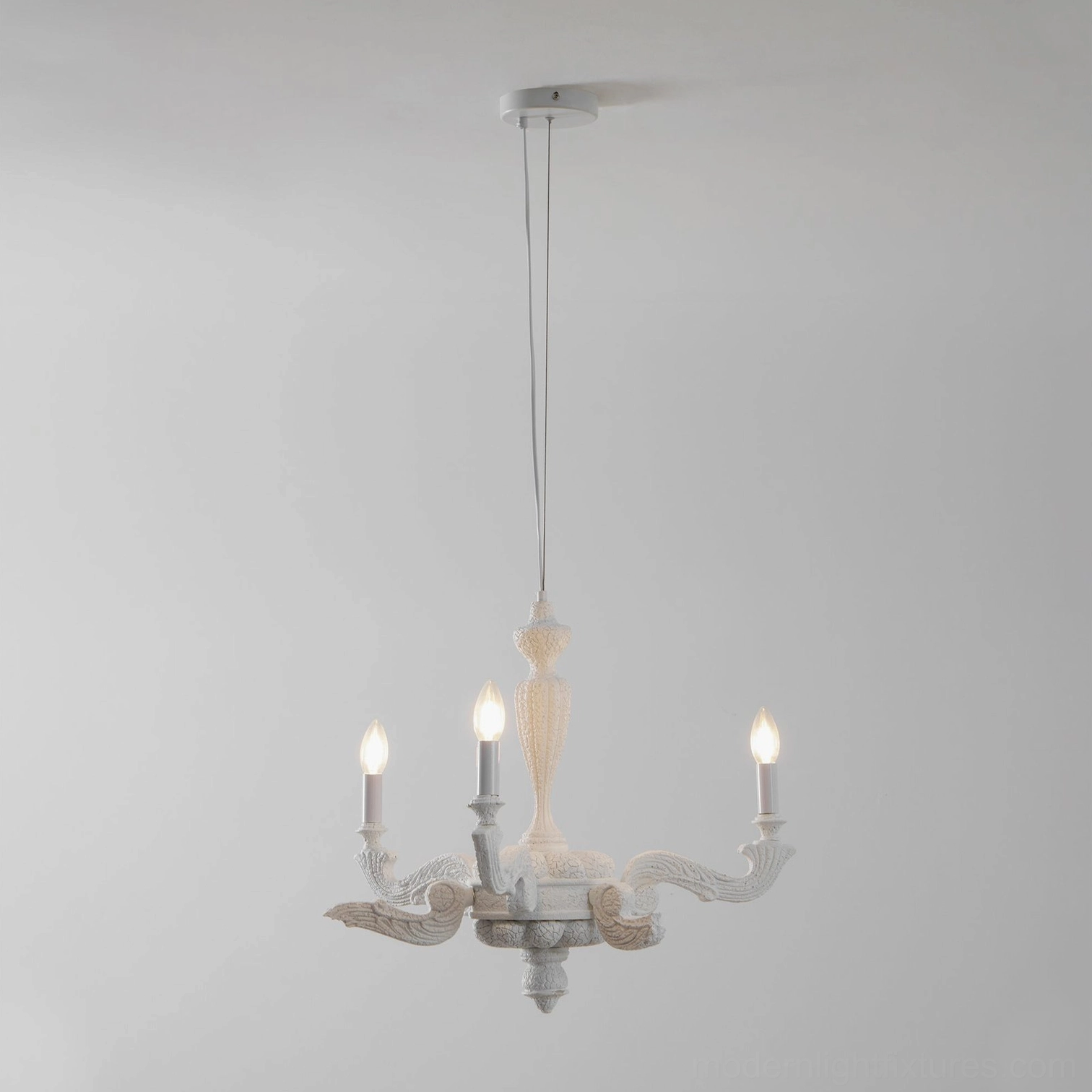 Lvoria modern sculptural chandelier available in black and white finishes, showing design details