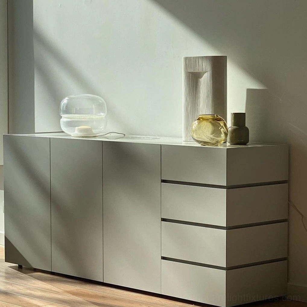 Macaron table lamp Clear glass option versatile modern minimalist design contemporary bedroom living room setting