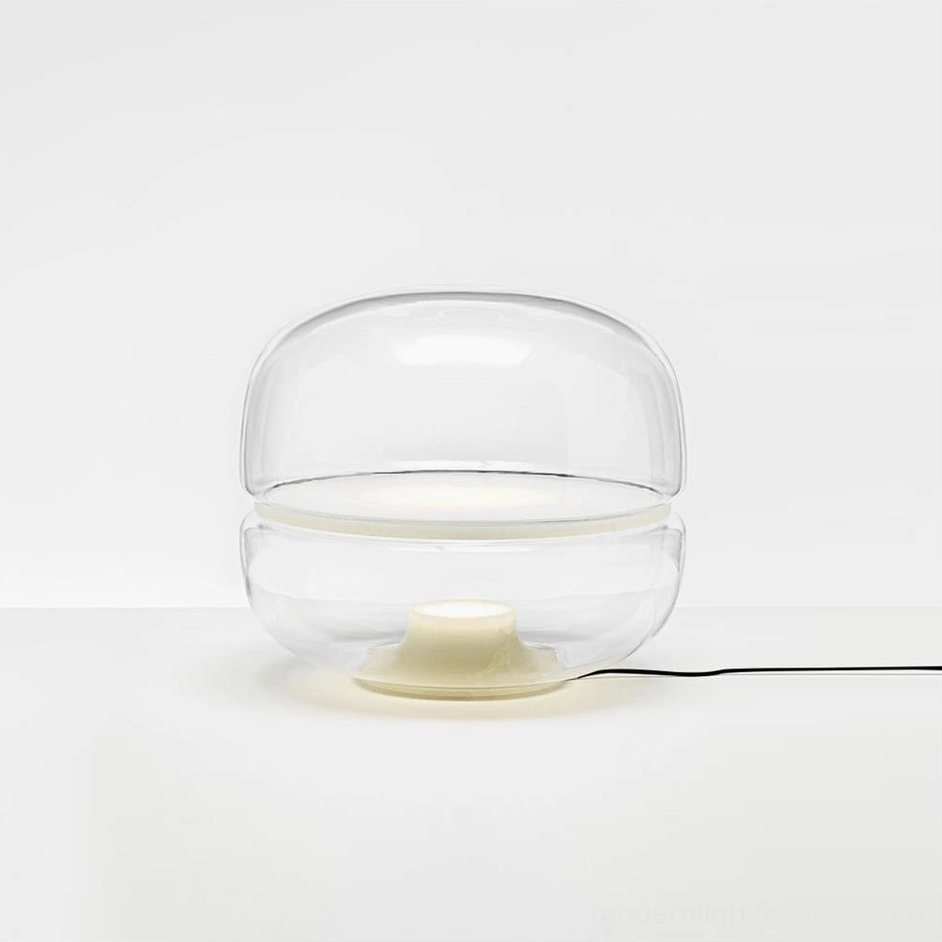 Macaron standard size 32cm diameter 29cm height table lamp Clear glass option front view product photography
