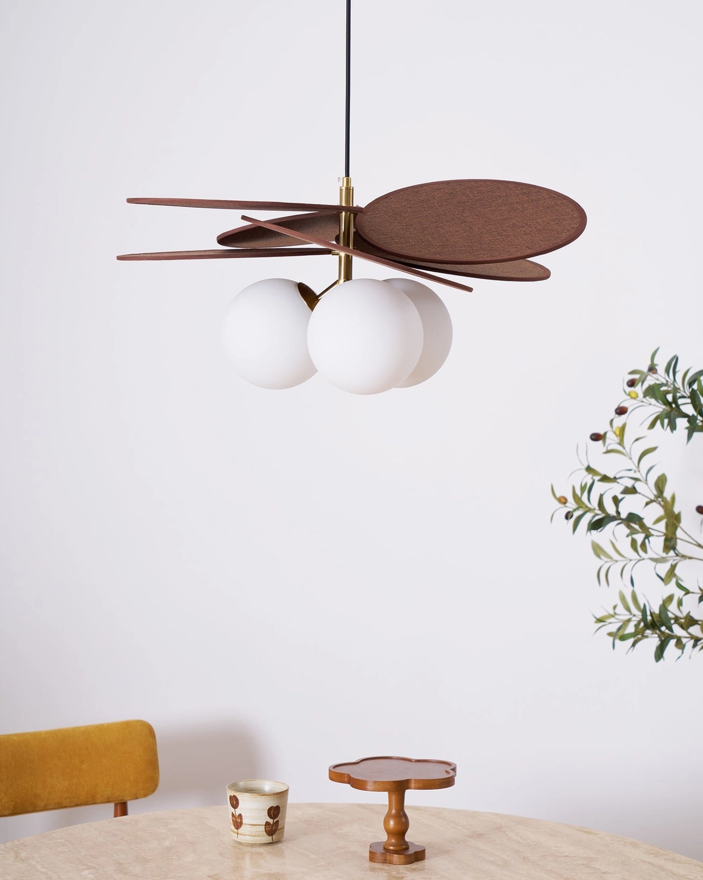 Mahalo wooden pendant lamp botanical inspired organic design natural form inspiration