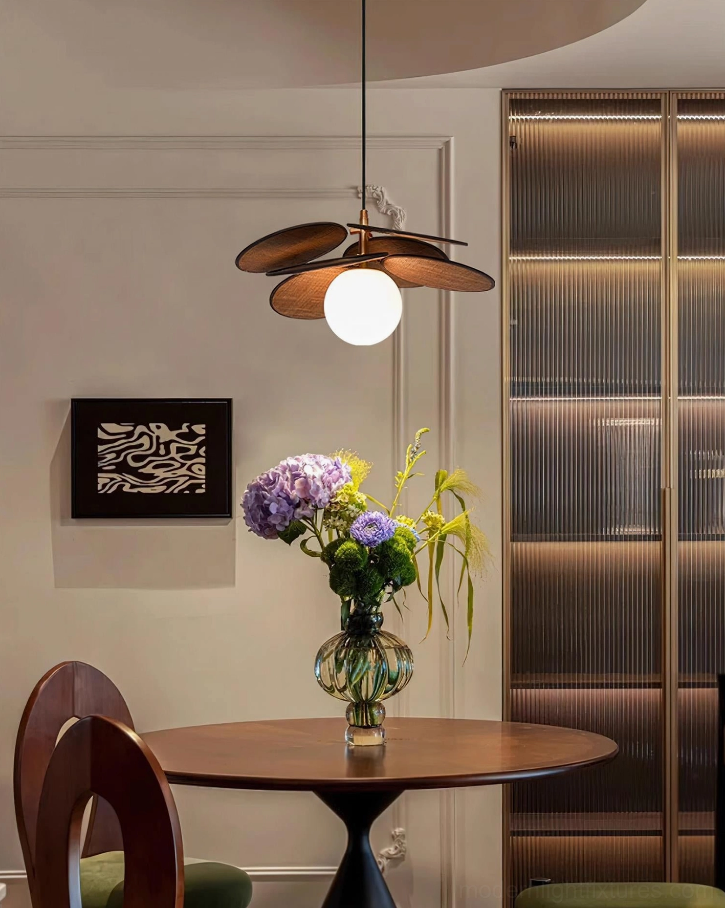 Mahalo pendant lamp three globe configuration providing dramatic illumination in large space