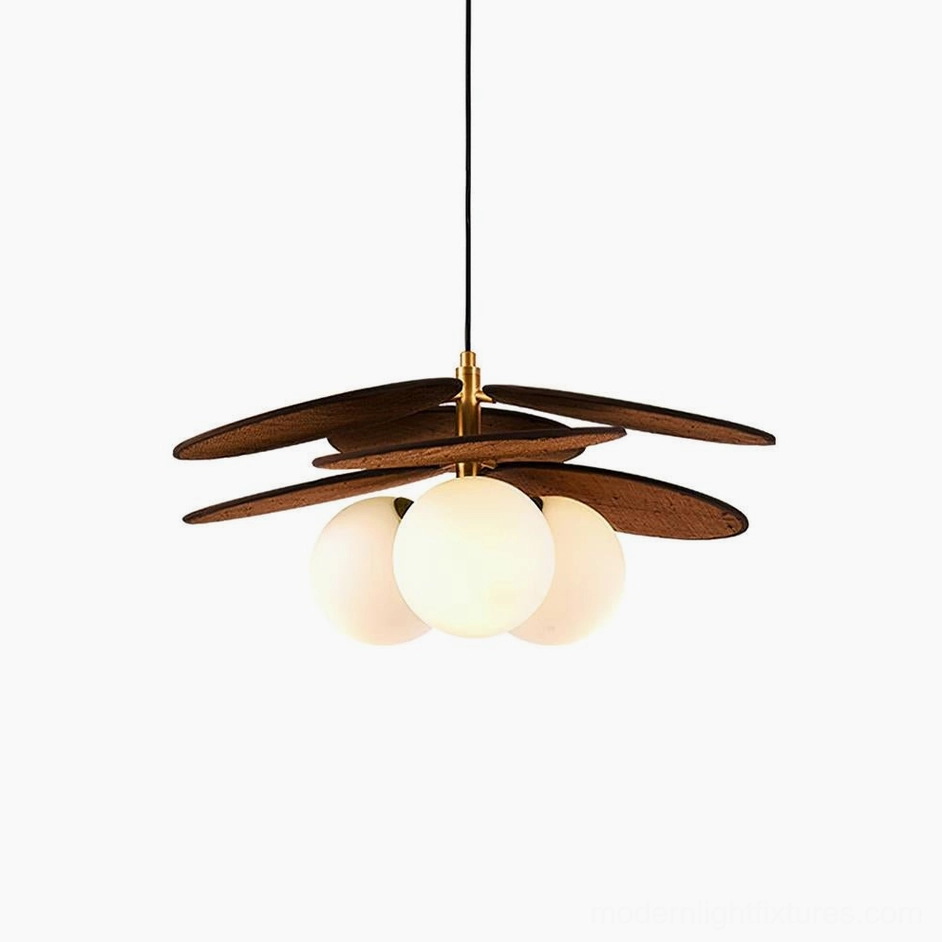 Mahalo triple globe pendant lamp brown and white color combination three heads configuration