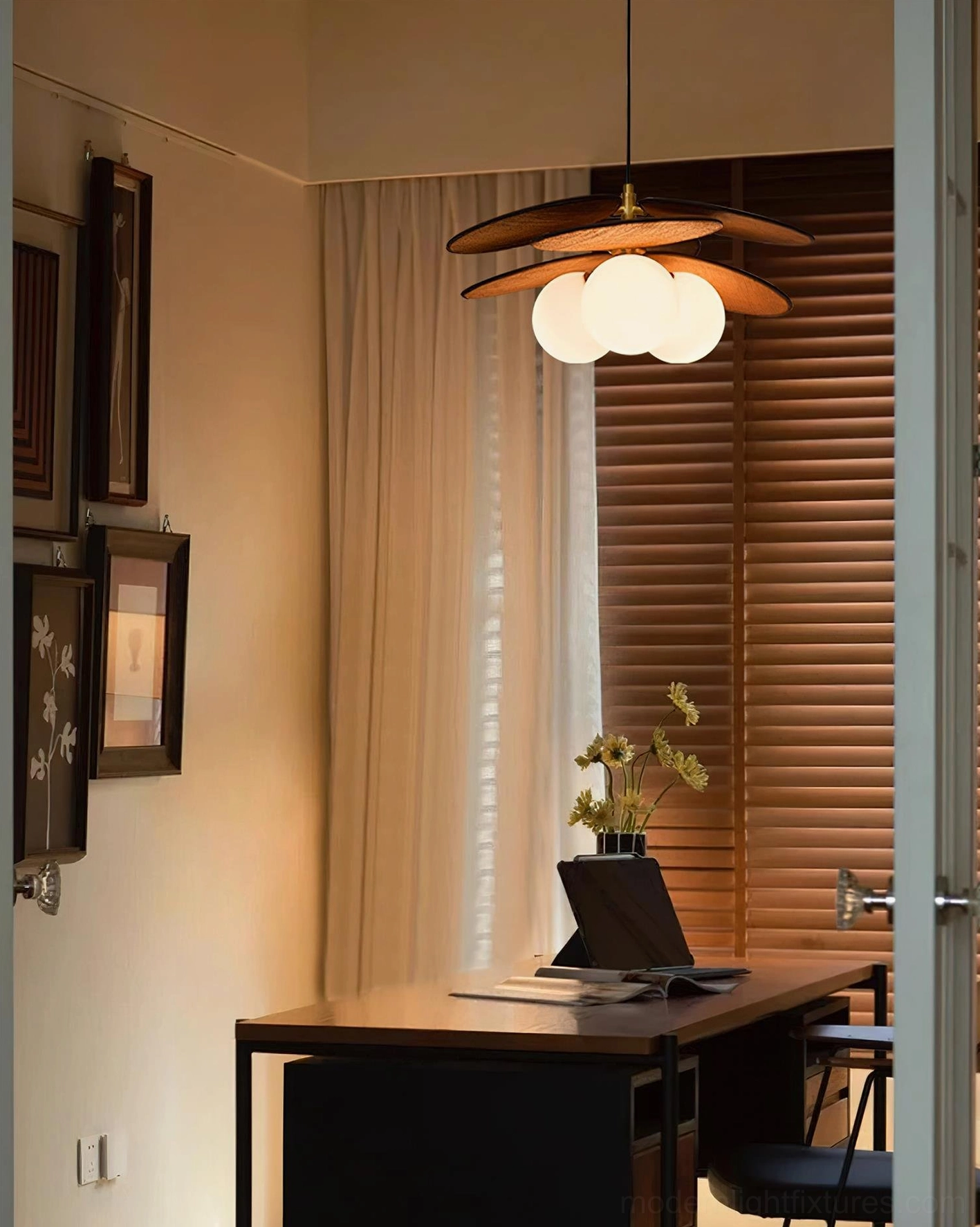 Mahalo wooden globe pendant light contemporary kitchen island hanging fixture design