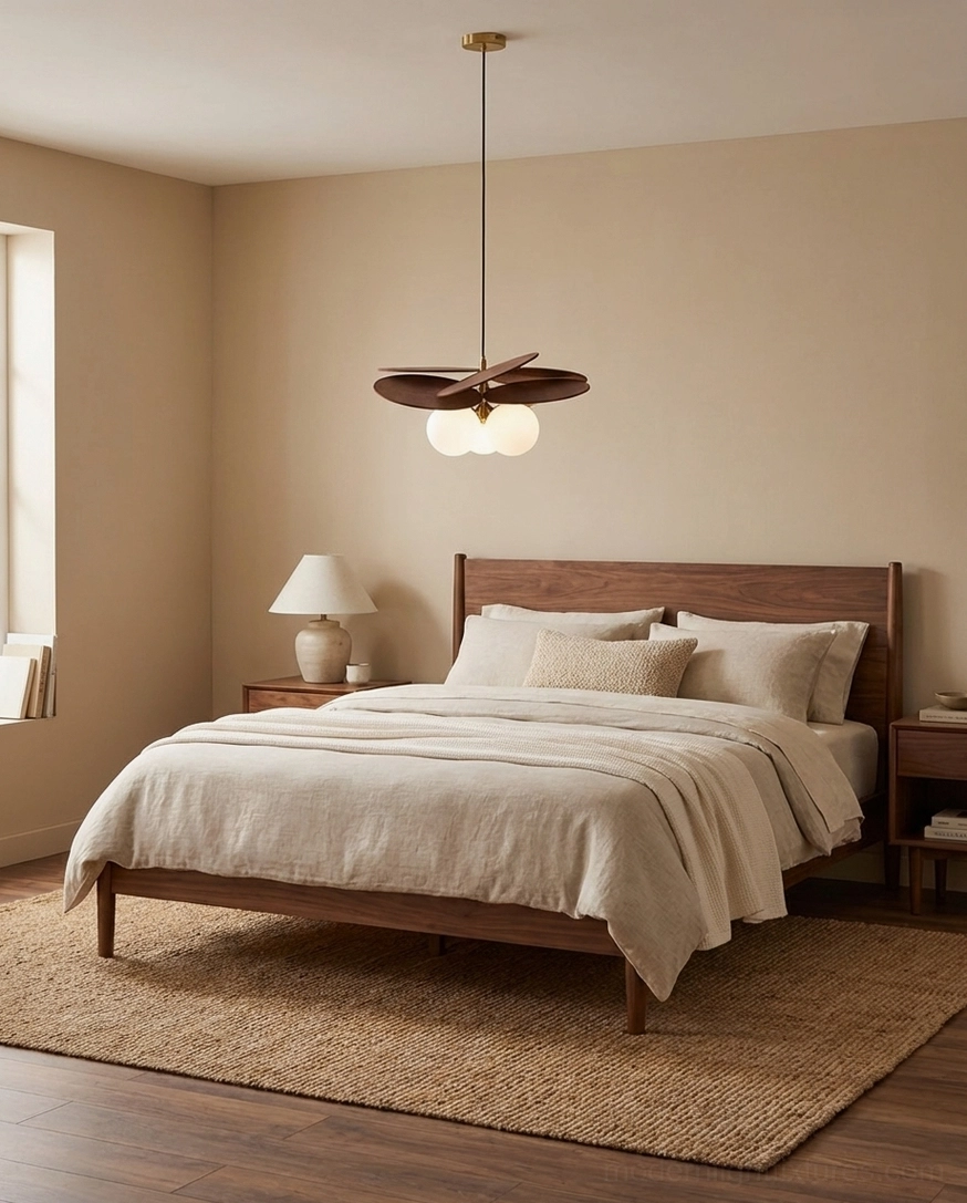 Mahalo pendant light illuminated at night showing warm ambient glow through frosted glass