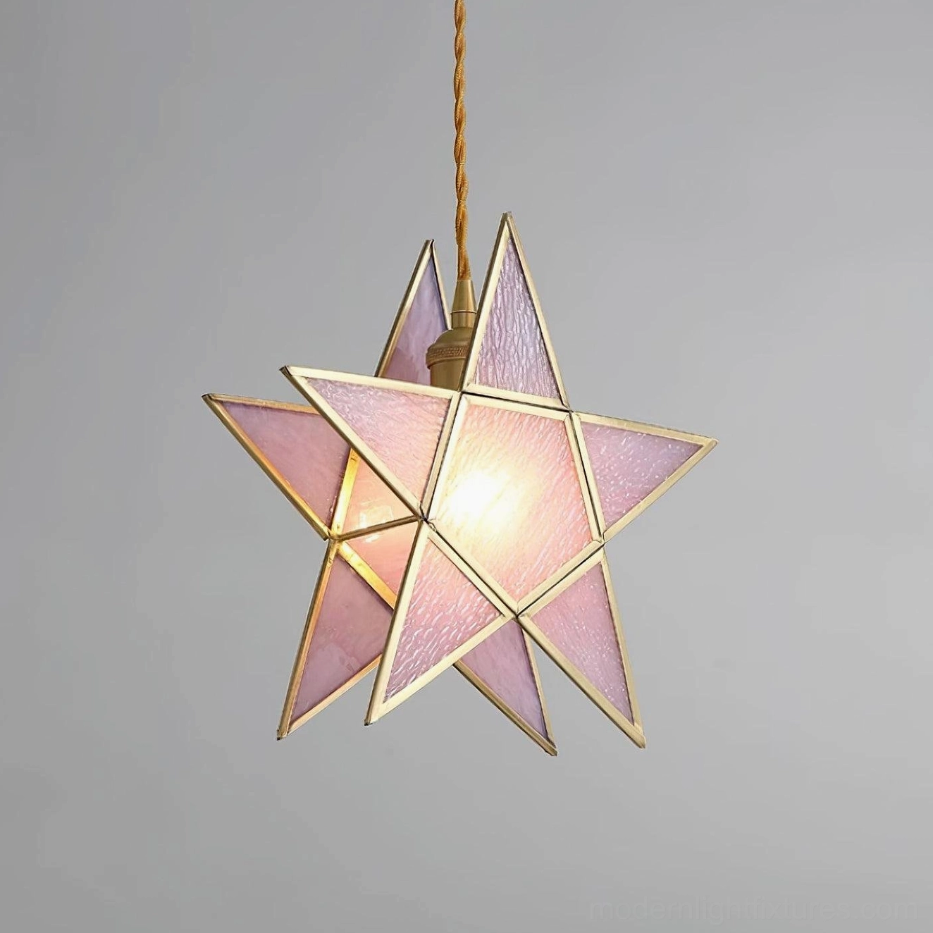 Maki glass pendant light installation on sloped ceiling with adjustable cord length