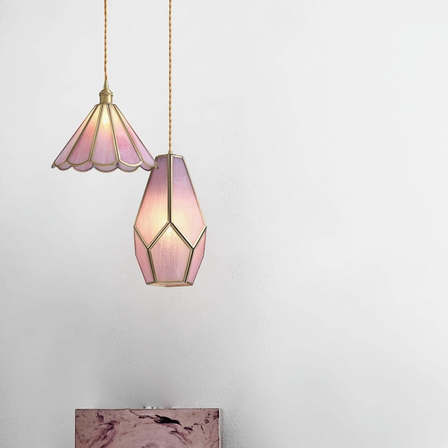Maki vintage glass pendant light fixture in eclectic bohemian interior design style
