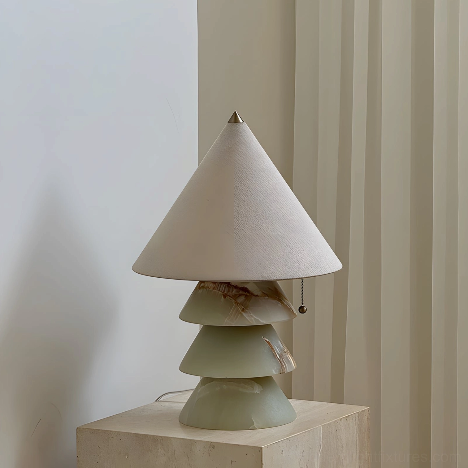 Misty green and beige Mallow table lamp serene nature-inspired color for calm bedroom spaces