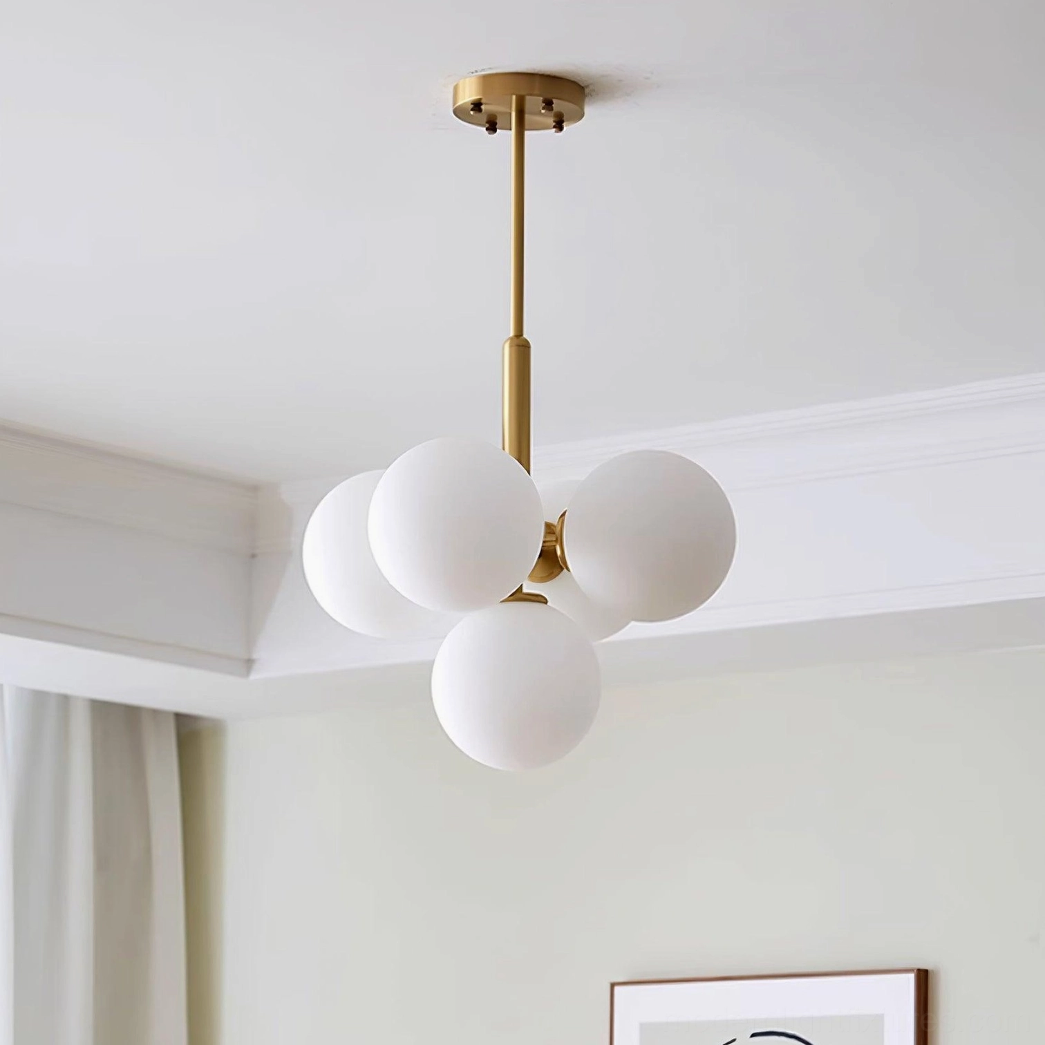 Marais Pointe chandelier 5-head compact size comparison room placement