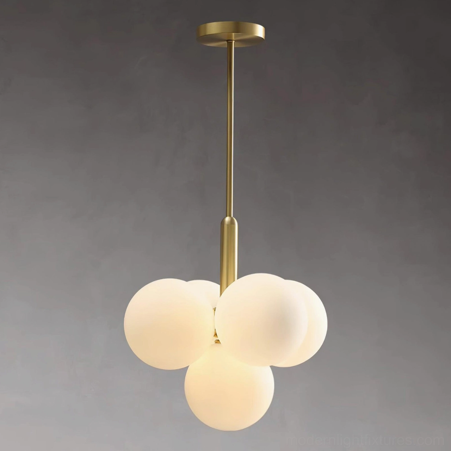 Modern cluster chandelier bedroom ambient lighting frosted glass soft glow