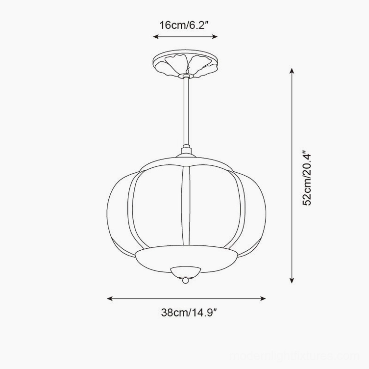 Maravine ceiling lamp technical line drawing dimension schematic tall height