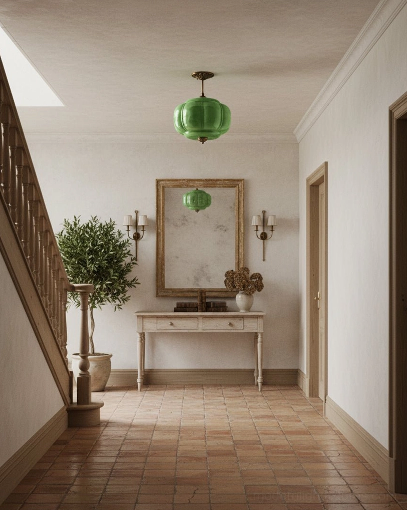 Maravine ceiling lamp jade glass shade close-up texture detail