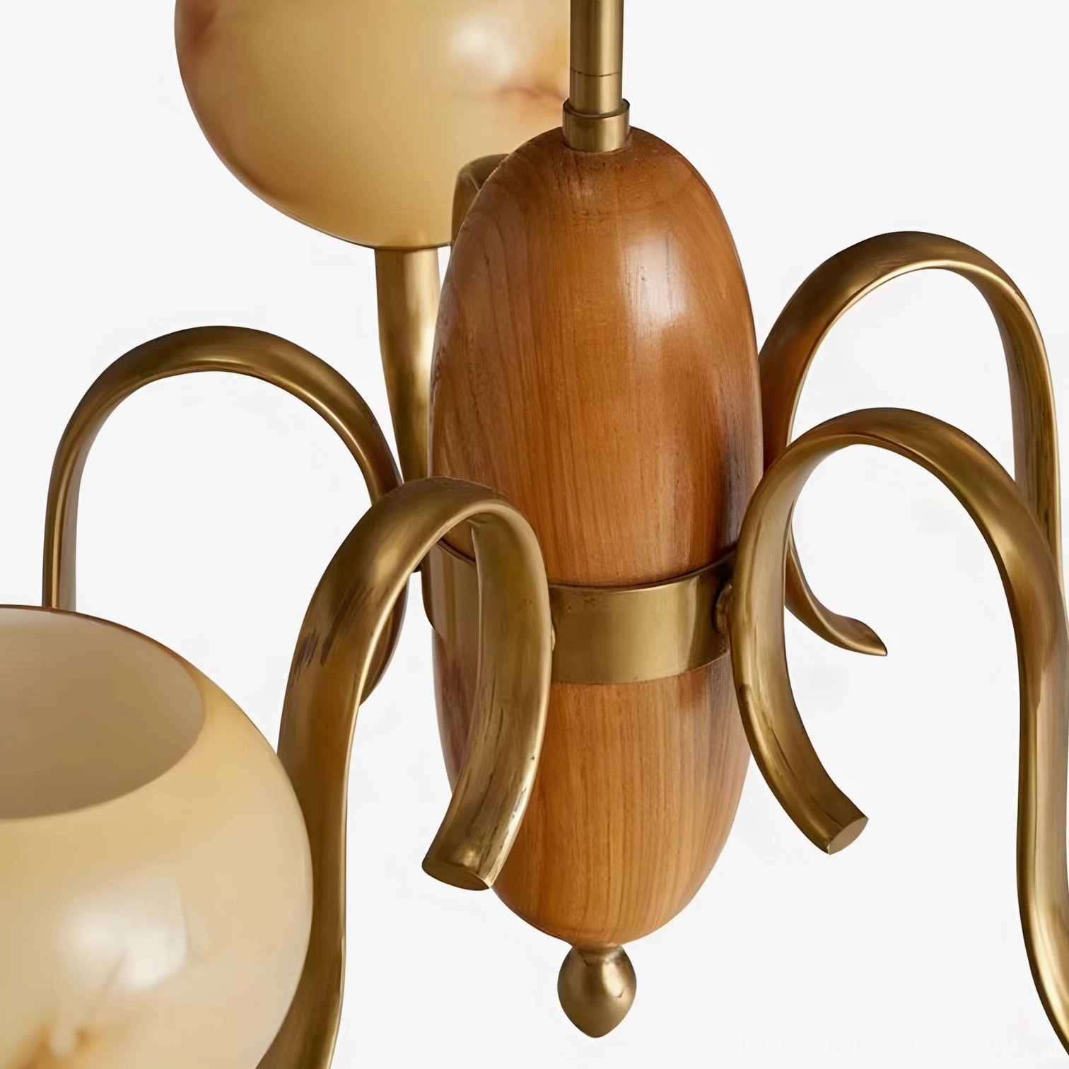 Artistic sculptural marble glass chandelier with organic petal-shaped shades and warm lighting ambiance