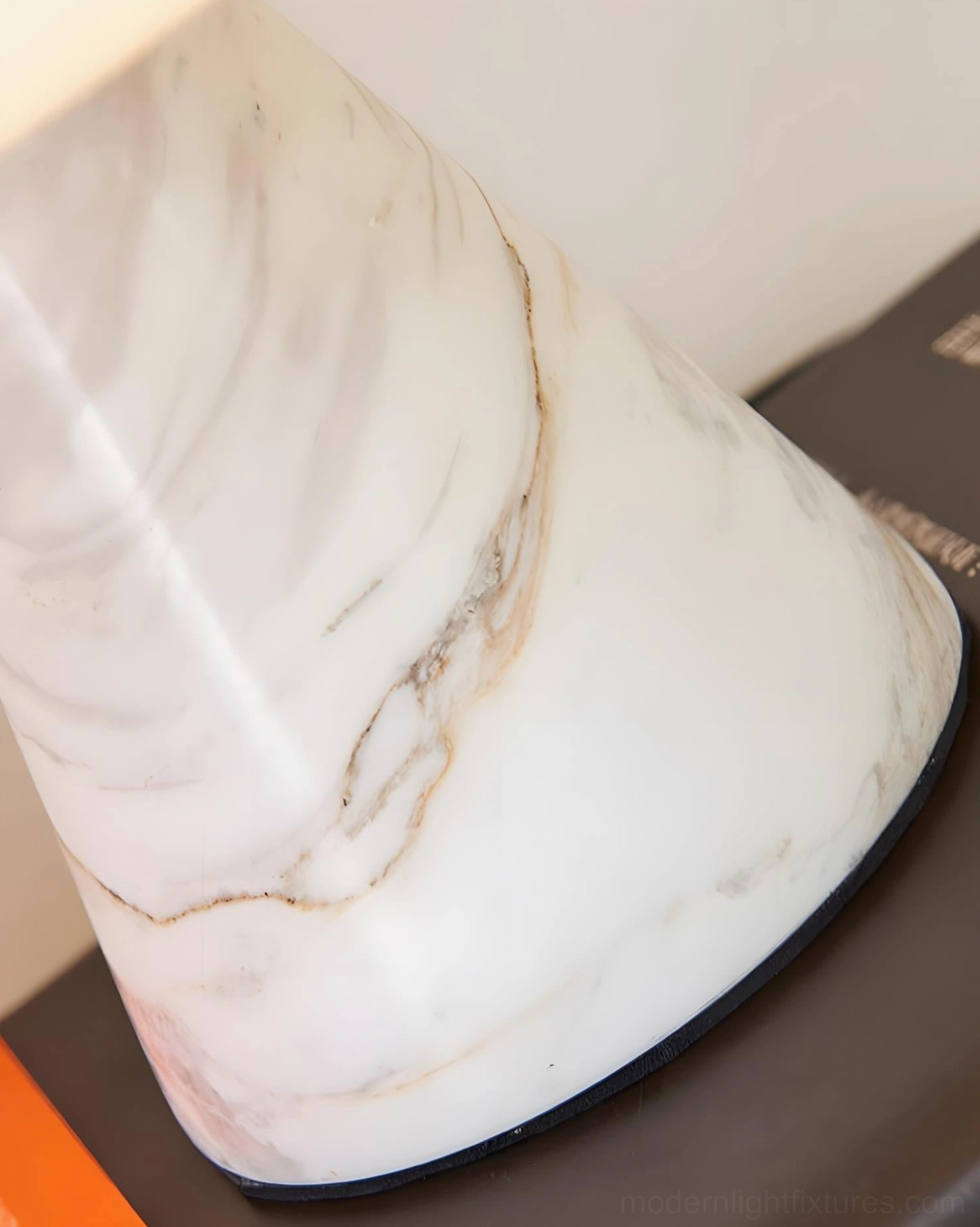 Modern marble mushroom table lamp shown in various color finishes including black green and white base options for home decor