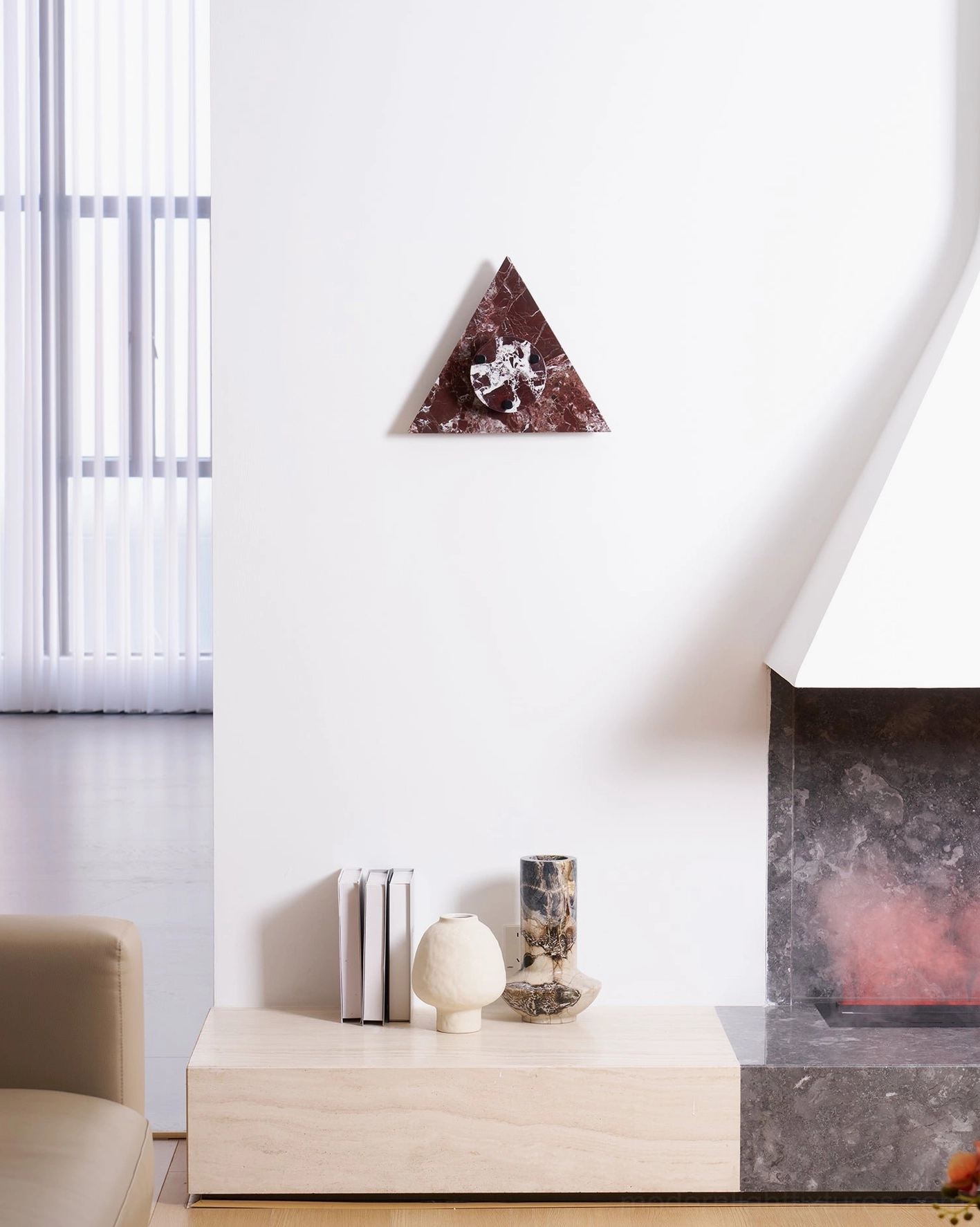 Marble wall sconce with dimmer compatible warm white LED 50000 hour lifespan