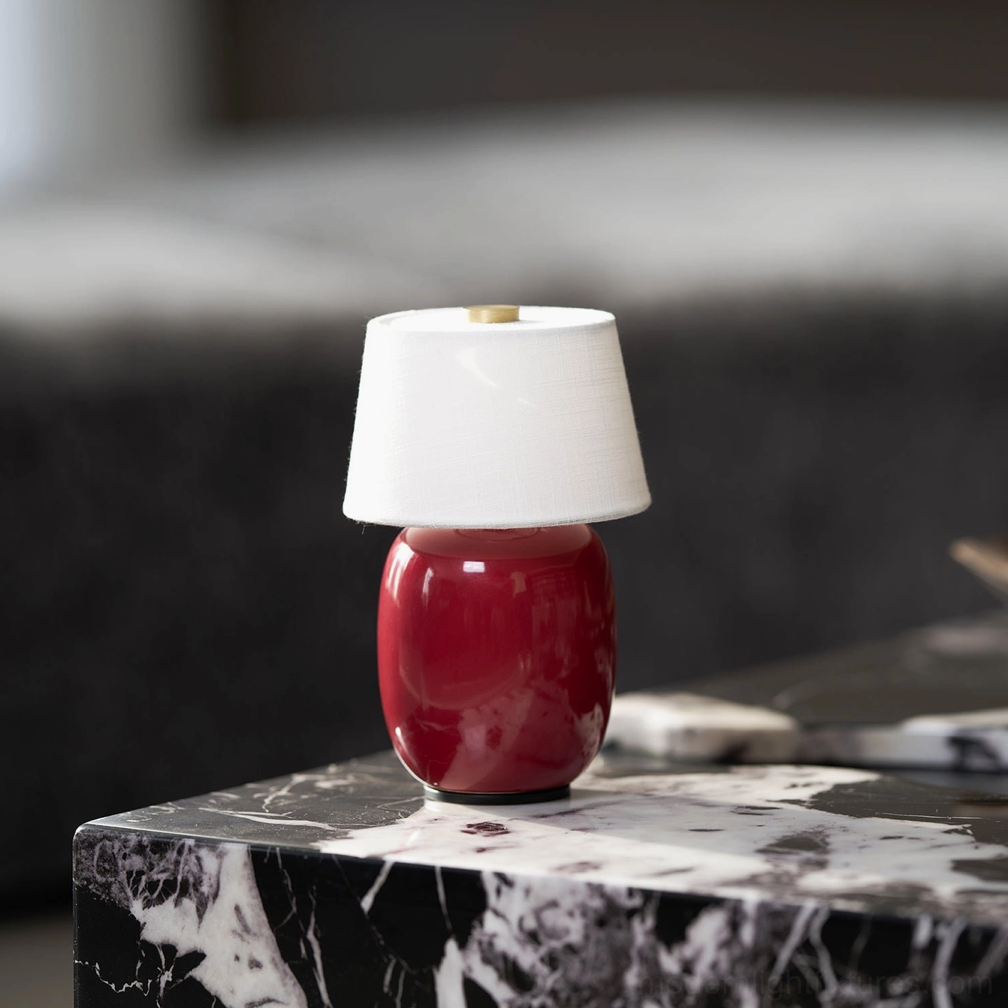 Marie modern ceramic table lamp – detailed product photography with touch-control interface features