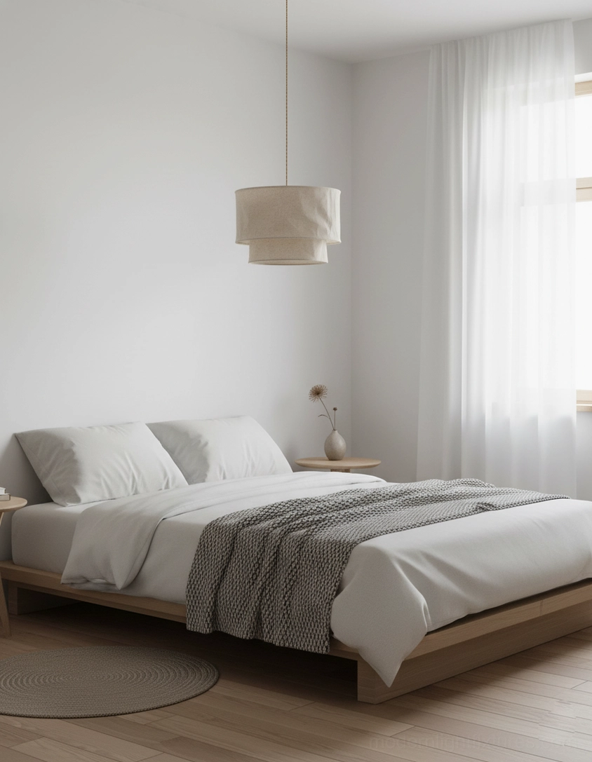 Mariela fabric drum shade pendant light in residential setting showing texture and light diffusion quality