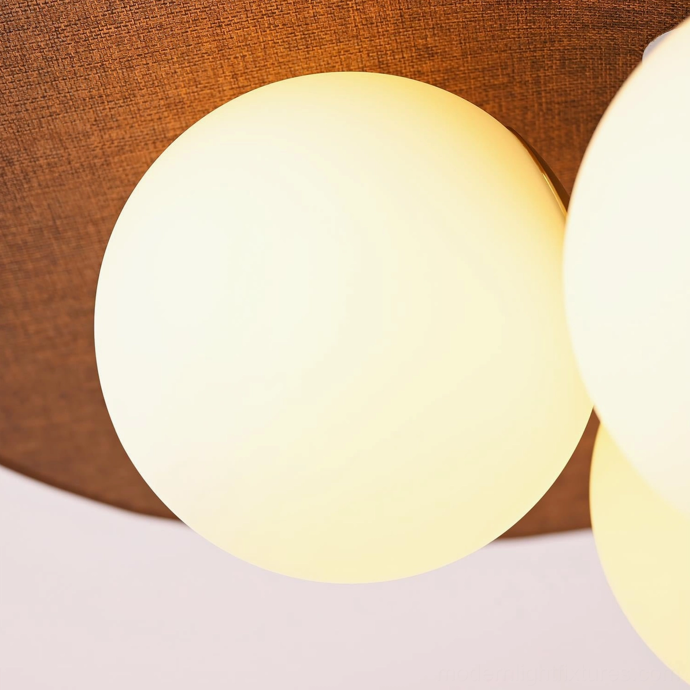 Marilo nature-inspired pendant lamp with sculptural brown shade and opal globes, contemporary home accent