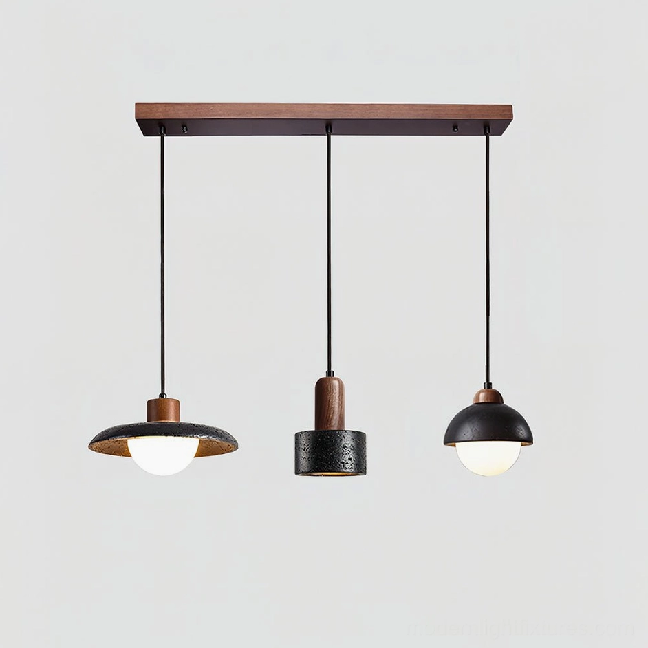 Model B 80cm Marnox pendant light installation above dining table in contemporary interior