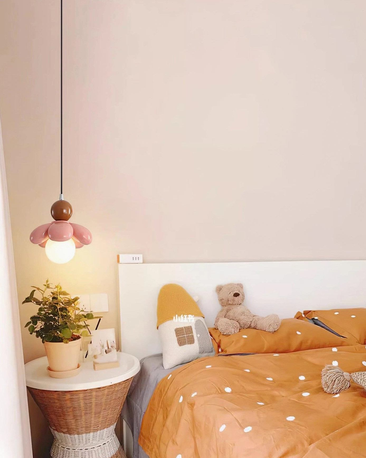 Maru Flower Pendant Light bedroom styling guide, contemporary home interior design