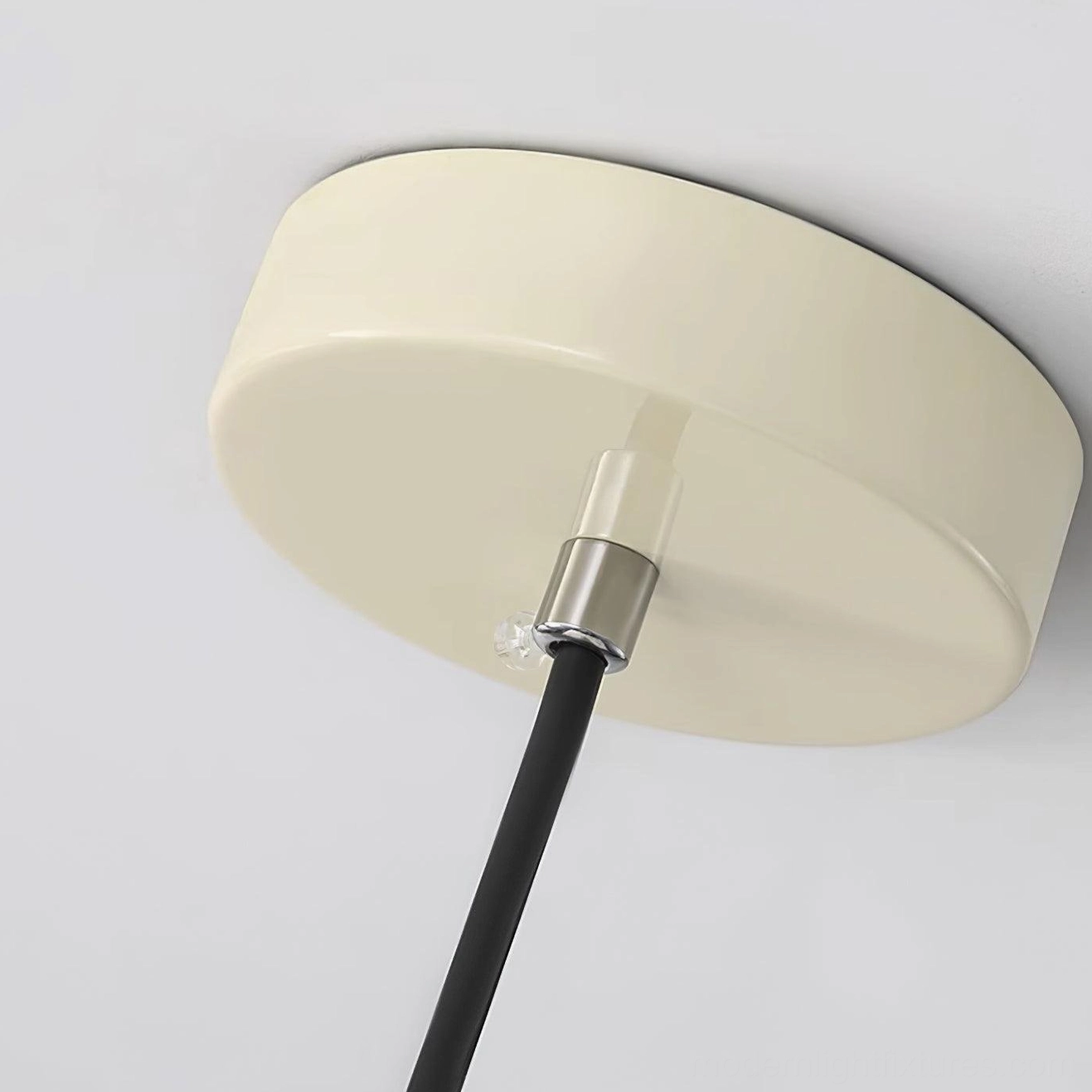 Maru Flower Pendant Light metal cap and suspension detail, modern fixture hardware