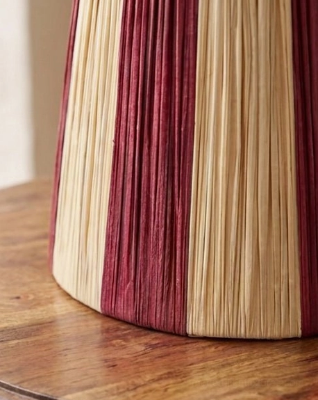 Maruvia boho lamp in eclectic global-inspired living space with vintage decor and mixed textures