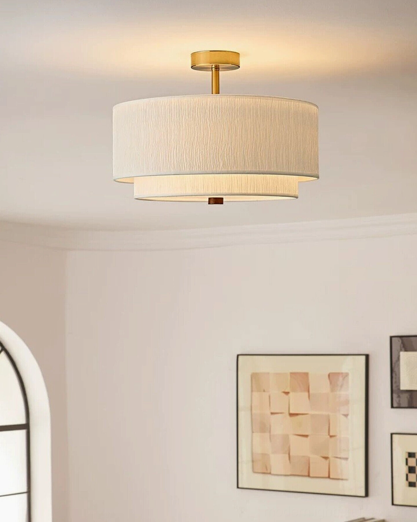 Marvelle semi-flush ceiling light fixture size comparison chart showing Small (12.6 inches diameter), Medium (15.7 inches), and Large (17.7 inches) dimensions