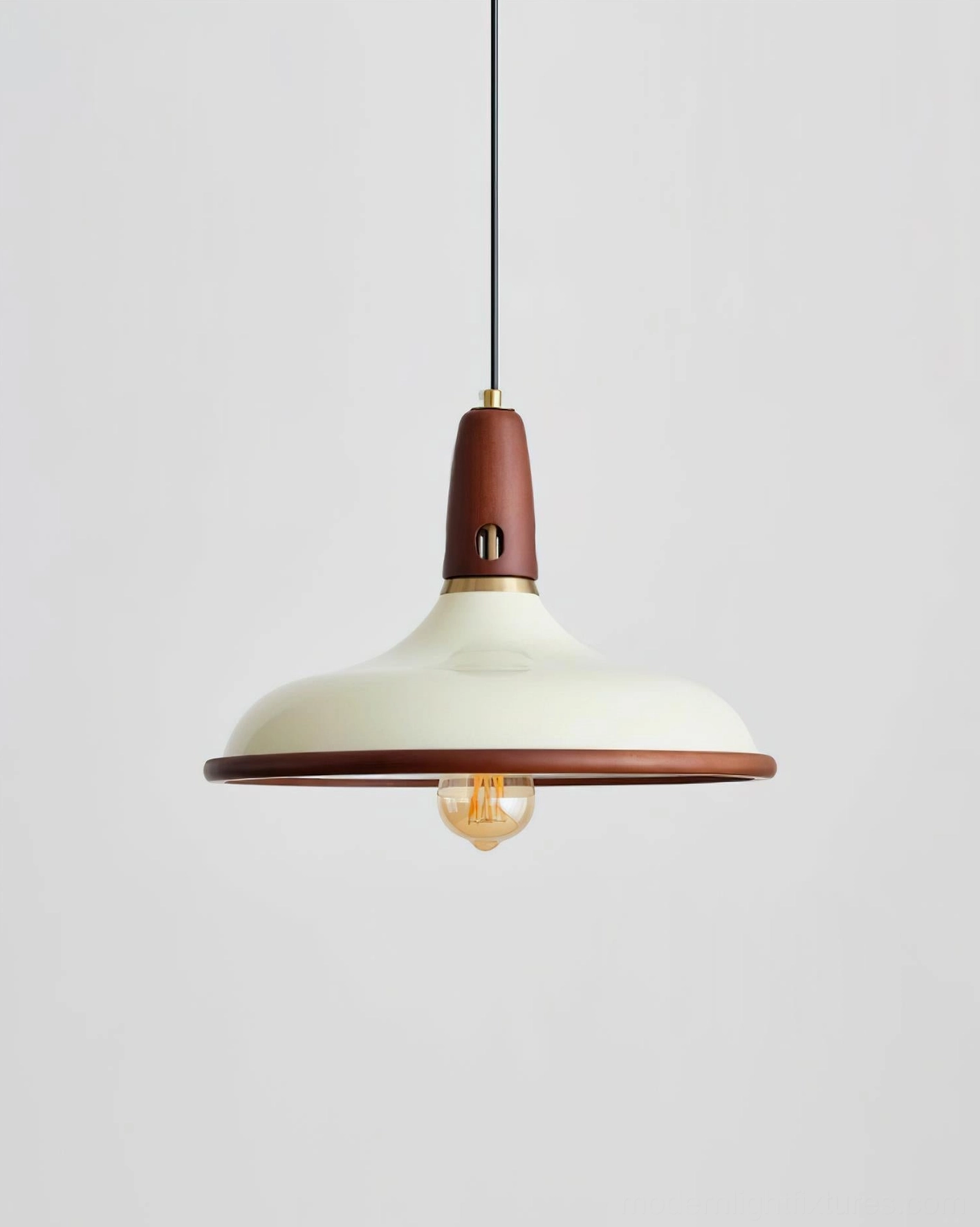 Pendant light fixture showing exposed E26 E27 socket compatibility warm LED bulb installation