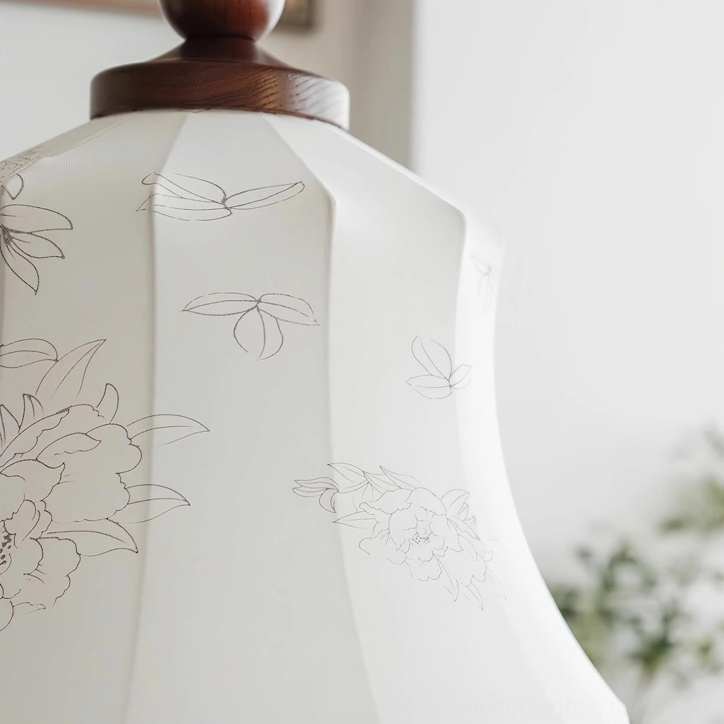Materia walnut and cream fabric pendant lamp style inspiration and color variation showcase